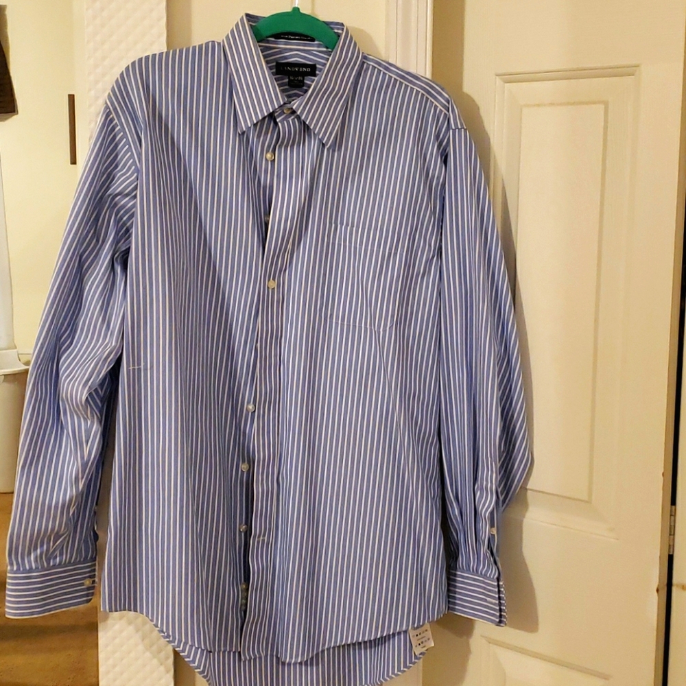 Lands' End No Iron Pinpoint Oxford Tall Button Down